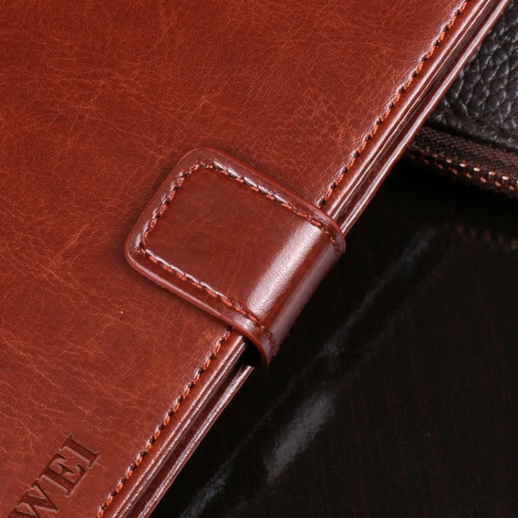 For OPPO A55 idewei Crazy Horse Texture Horizontal Flip Leather Case with Holder & Card Slots & Wallet(Red)