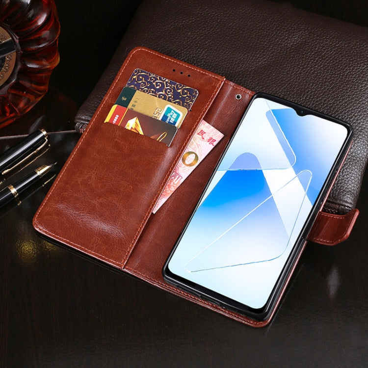 For OPPO A55 idewei Crazy Horse Texture Horizontal Flip Leather Case with Holder & Card Slots & Wallet(Red)