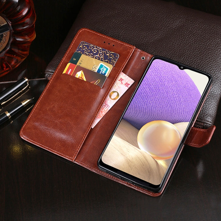 For Samsung Galaxy A32 5G idewei Crazy Horse Texture Horizontal Flip Leather Case with Holder & Card Slots & Wallet(Brown)