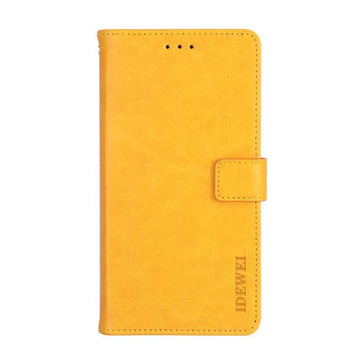 For Samsung Galaxy A32 5G idewei Crazy Horse Texture Horizontal Flip Leather Case with Holder & Card Slots & Wallet(Yellow)