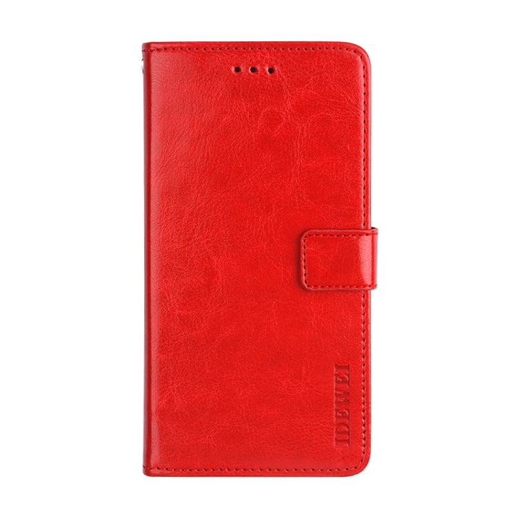 For vivo iQOO 7 idewei Crazy Horse Texture Horizontal Flip Leather Case with Holder & Card Slots & Wallet(Red)