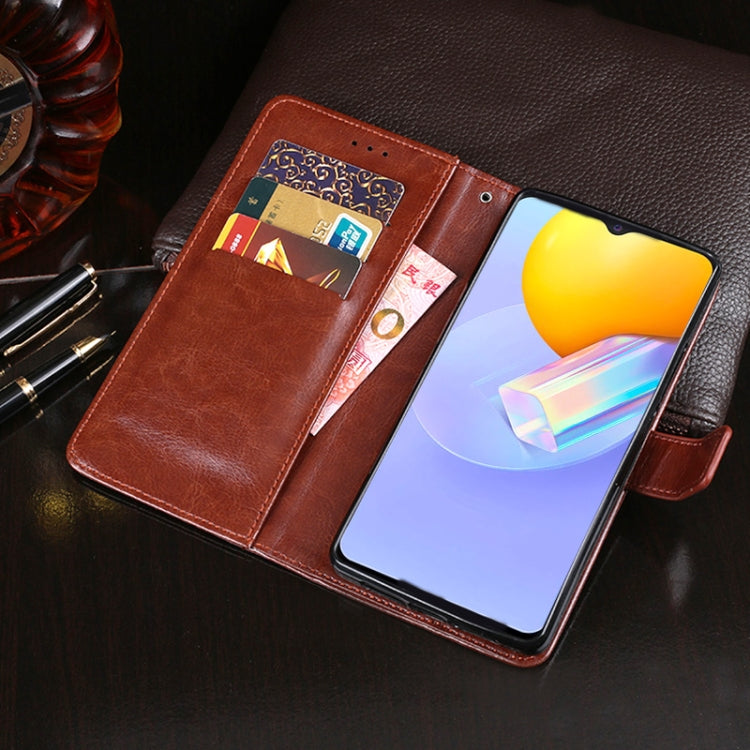 For vivo Y51A 2021 idewei Crazy Horse Texture Horizontal Flip Leather Case with Holder & Card Slots & Wallet(White)