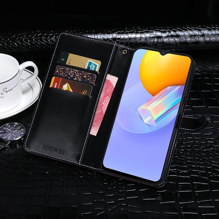 For vivo Y51A idewei Crocodile Texture Horizontal Flip Leather Case with Holder & Card Slots & Wallet(Dark Blue)