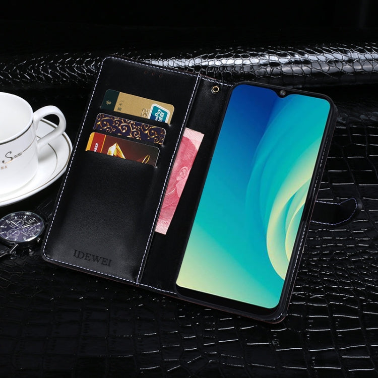 For ZTE Blade A7s 2020 idewei Crocodile Texture Horizontal Flip Leather Case with Holder & Card Slots & Wallet(Dark Brown)