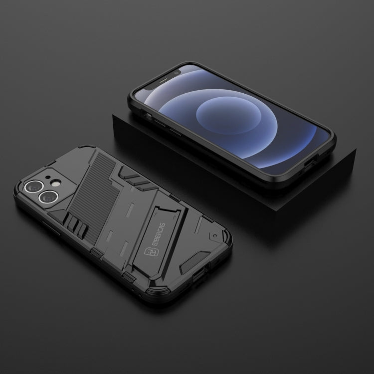 Punk Armor 2 in 1 PC + TPU Shockproof Case with Invisible Holder, For iPhone 12 mini, For iPhone 12, For iPhone 12 Pro