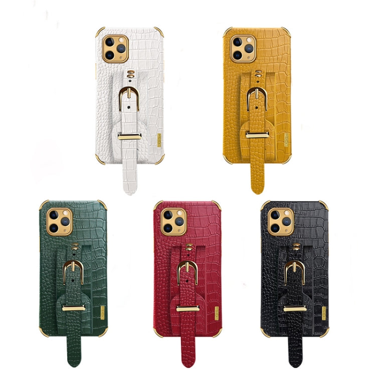 Electroplated TPU Crocodile Pattern Leather Case with Wrist Strap, For iPhone 11 Pro Max, For iPhone 12 mini, For iPhone 12, For iPhone 12 Pro