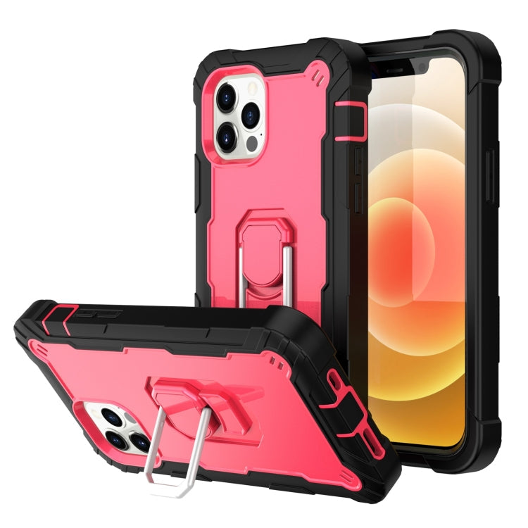 PC + Rubber 3-layers Shockproof Protective Case with Rotating Holder, For iPhone 12 Mini, For iPhone 12 / 12 Pro