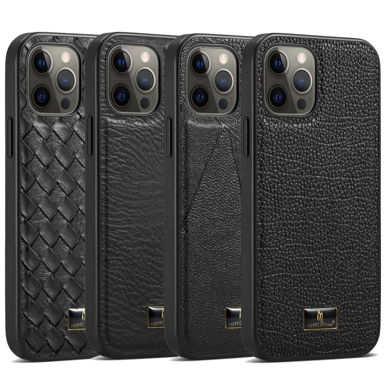 Fierre Shann Leather Texture Phone Back Cover Case, For iPhone 12 mini, For iPhone 12 / 12 Pro, For iPhone 12 Pro Max