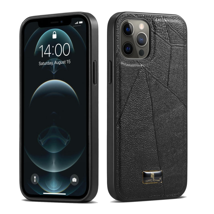 Fierre Shann Leather Texture Phone Back Cover Case, For iPhone 12 mini, For iPhone 12 / 12 Pro, For iPhone 12 Pro Max