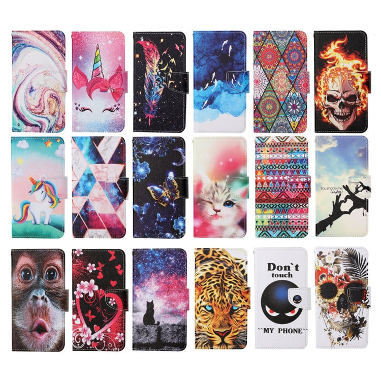 Painted Pattern Horizontal Flip Leathe Case, For iPhone XR