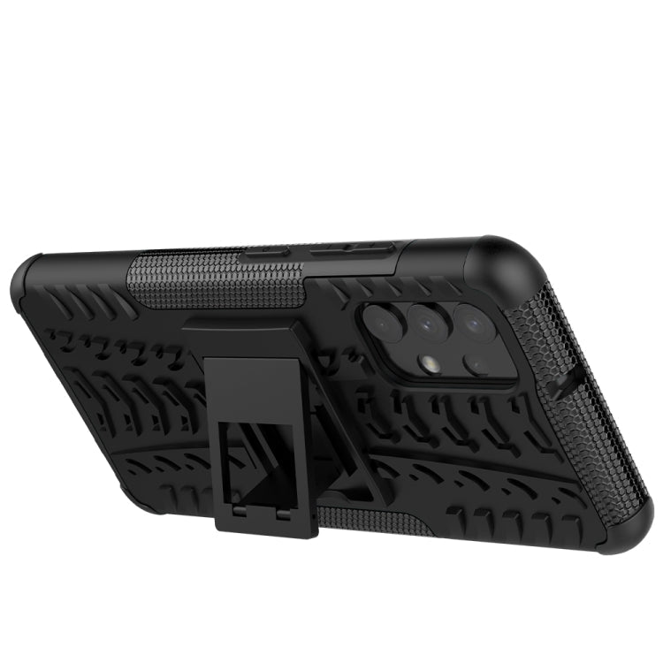 Tire Texture Shockproof TPU+PC Protective Case with Holder, For Samsung Galaxy A32 4G
