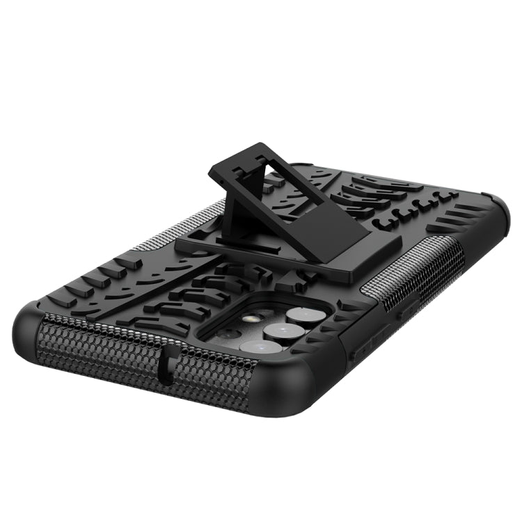 Tire Texture Shockproof TPU+PC Protective Case with Holder, For Samsung Galaxy A32 4G
