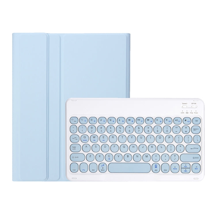 YT11B Detachable Candy Color Skin Feel Texture Round Keycap Bluetooth Keyboard Leather Case For iPad Air 4 2020 / Air 5 2022 / Pro 11 inch 2022 / 2021 / 2020 / 2018(White Ice), For iPad Air 11 2024 / 2025 / Air 4 10.9 2020 / Air 5 10.9 2022            ...