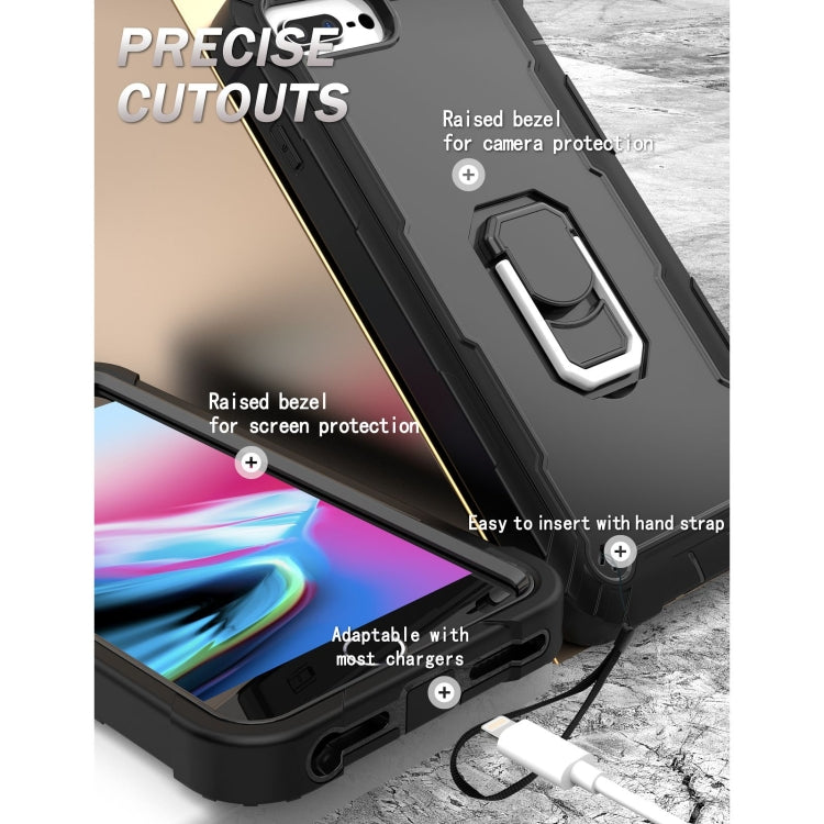 PC + Rubber 3-layers Shockproof Protective Case with Rotating Holder, For iPhone 8 Plus / 7 Plus, For iPhone 11
