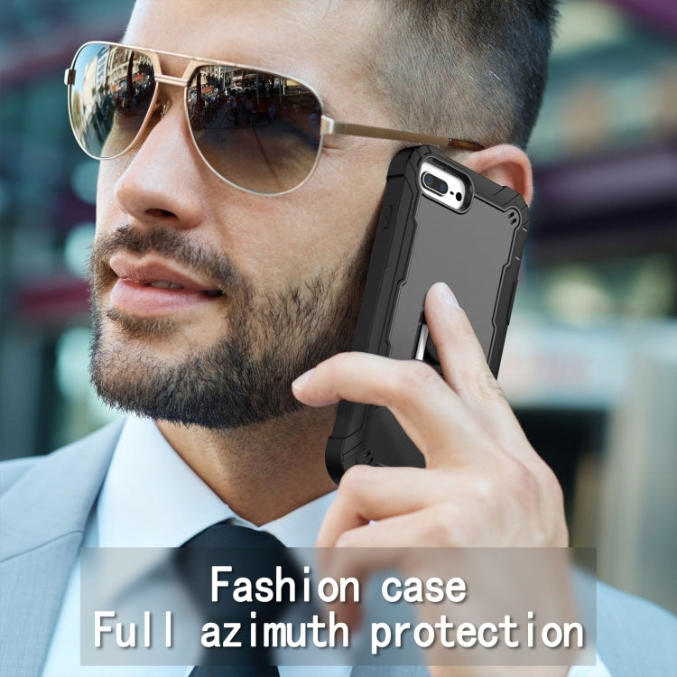 PC + Rubber 3-layers Shockproof Protective Case with Rotating Holder, For iPhone 8 Plus / 7 Plus, For iPhone 11