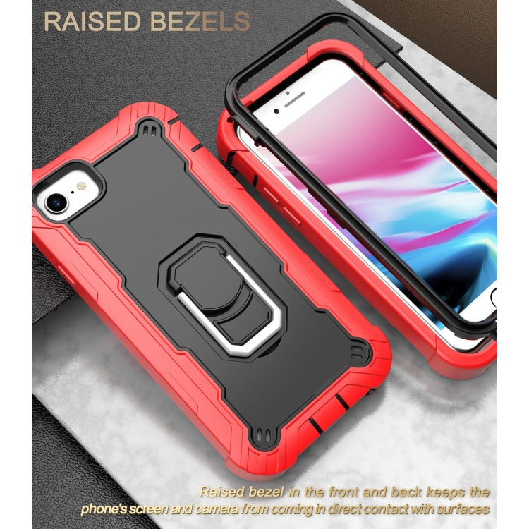 PC + Rubber 3-layers Shockproof Protective Case with Rotating Holder, For iPhone SE 2022 / SE 2020 / 8 / 7, For iPhone XS / X