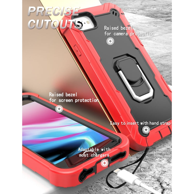 PC + Rubber 3-layers Shockproof Protective Case with Rotating Holder, For iPhone SE 2022 / SE 2020 / 8 / 7, For iPhone XS / X
