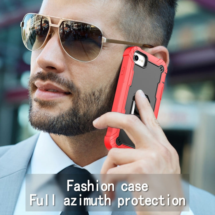 PC + Rubber 3-layers Shockproof Protective Case with Rotating Holder, For iPhone SE 2022 / SE 2020 / 8 / 7, For iPhone XS / X