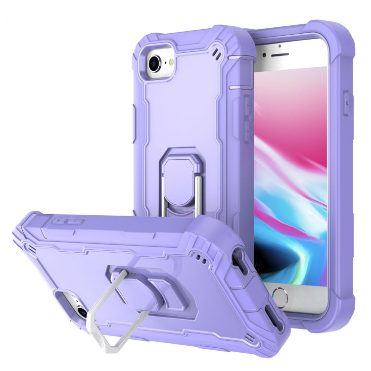 PC + Rubber 3-layers Shockproof Protective Case with Rotating Holder, For iPhone SE 2022 / SE 2020 / 8 / 7, For iPhone XS / X