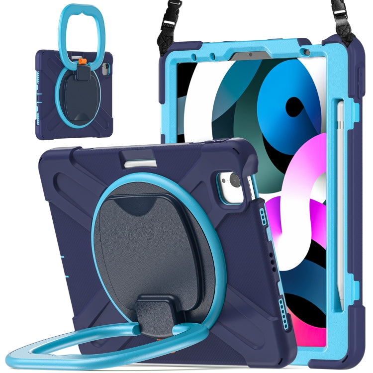 Silicone + PC Protective Case with Holder & Shoulder Strap, For iPad Air 2022 / 2020 10.9