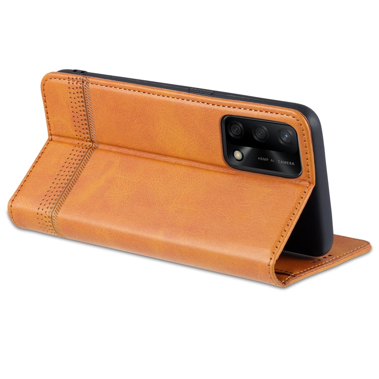 AZNS Magnetic Calf Texture Horizontal Flip Leather Case with Card Slots & Holder & Wallet, For OPPO A74 4G / F19