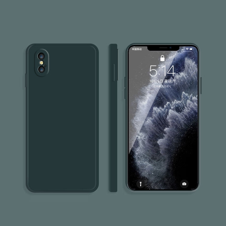 Solid Color Imitation Liquid Silicone Straight Edge Dropproof Full Coverage Protective Case, For iPhone X / XS, For iPhone XR