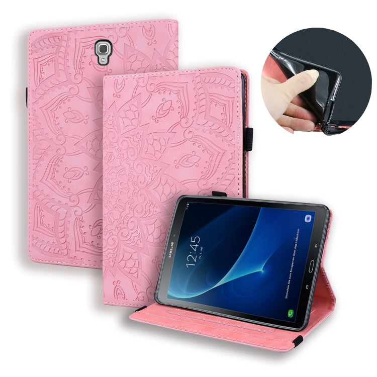 Calf Pattern Double Folding Design Embossed Leather Case with Holder & Card Slots & Pen Slot & Elastic Band, For iPad Pro 9.7 inch, For iPad 10.2 2021 / 2020 / 2019, For iPad 4 & 3 & 2, For Samsung Galaxy Tab A 10.5 T590 / T595