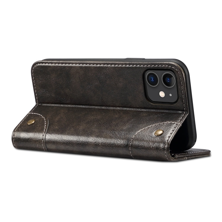 Baroque Simple Horizontal Flip Leather Case, with Holder & Card Slots & Wallet, For iPhone 11, For iPhone 11 Pro, For iPhone 11 Pro Max, For iPhone XS / X, For iPhone SE 2022 / SE 2020 / 8 / 7, For iPhone 8 Plus / 7 Plus