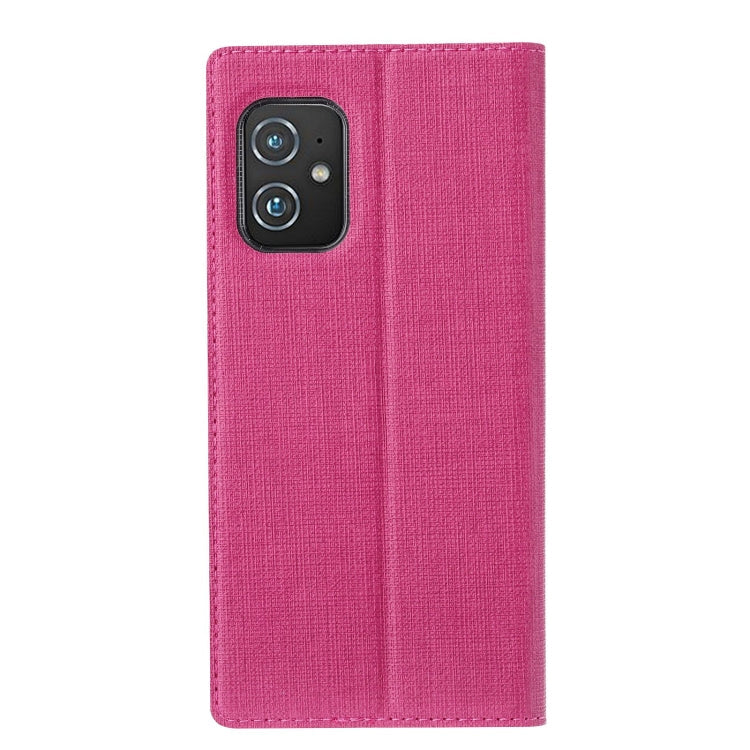 For Asus Zenfone 8 ZS590KS ViLi DMX Series Shockproof TPU + PU Leather Magnetic Attraction Horizontal Flip Case with Card Slot & Holder(Rose Red)