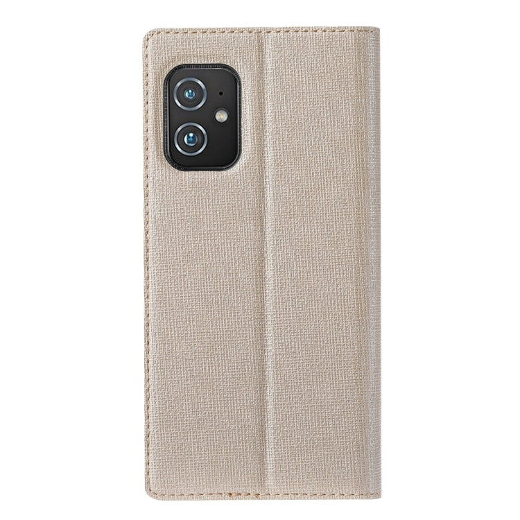 For Asus Zenfone 8 ZS590KS ViLi DMX Series Shockproof TPU + PU Leather Magnetic Attraction Horizontal Flip Case with Card Slot & Holder(Gold)
