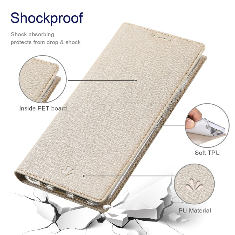 For Asus Zenfone 8 ZS590KS ViLi DMX Series Shockproof TPU + PU Leather Magnetic Attraction Horizontal Flip Case with Card Slot & Holder(Gold)