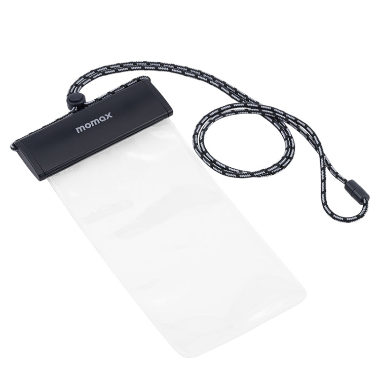 MOMAX SR25 IPX8 Outdoor Transparent PC+TPU Waterproof Bag with Lanyard For Mobile Phones Below 7 inche(Gray)