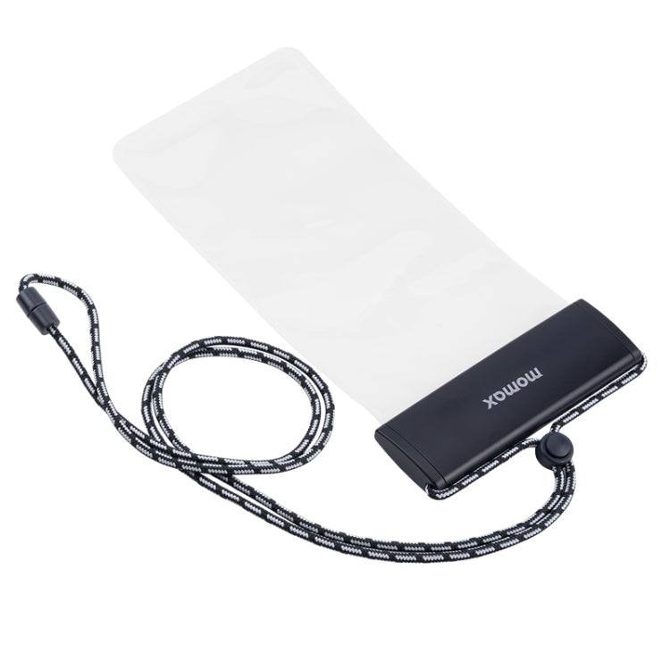 MOMAX SR25 IPX8 Outdoor Transparent PC+TPU Waterproof Bag with Lanyard For Mobile Phones Below 7 inche(Gray)
