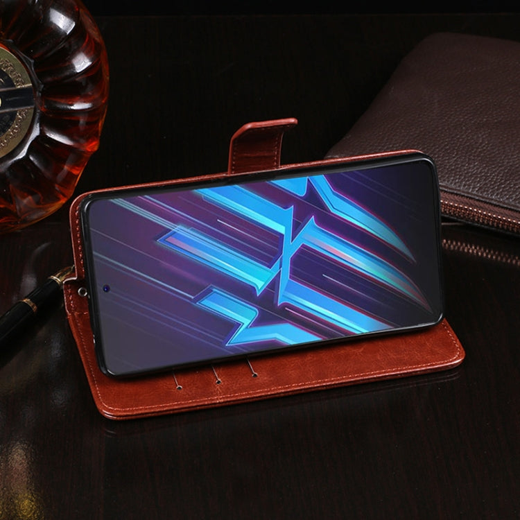 For ZTE Nubia Red Magic 6R idewei Crazy Horse Texture Horizontal Flip Leather Case with Holder & Card Slots & Wallet(Black)