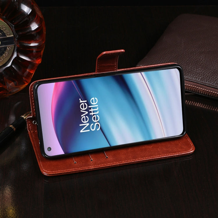 For OnePlus Nord CE 5G idewei Crazy Horse Texture Horizontal Flip Leather Case with Holder & Card Slots & Wallet(Yellow)