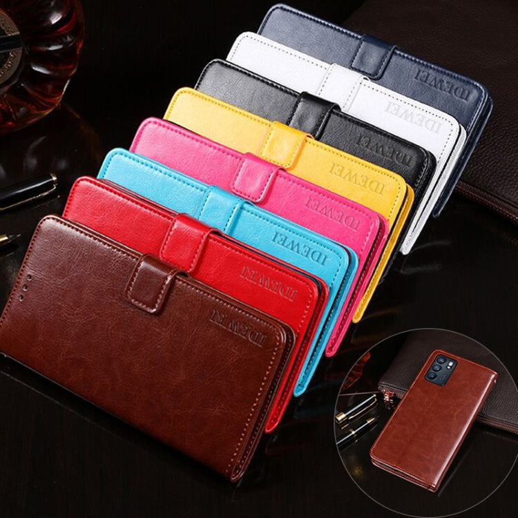 For OPPO Reno6 Pro 5G idewei Crazy Horse Texture Horizontal Flip Leather Case with Holder & Card Slots & Wallet(Brown)