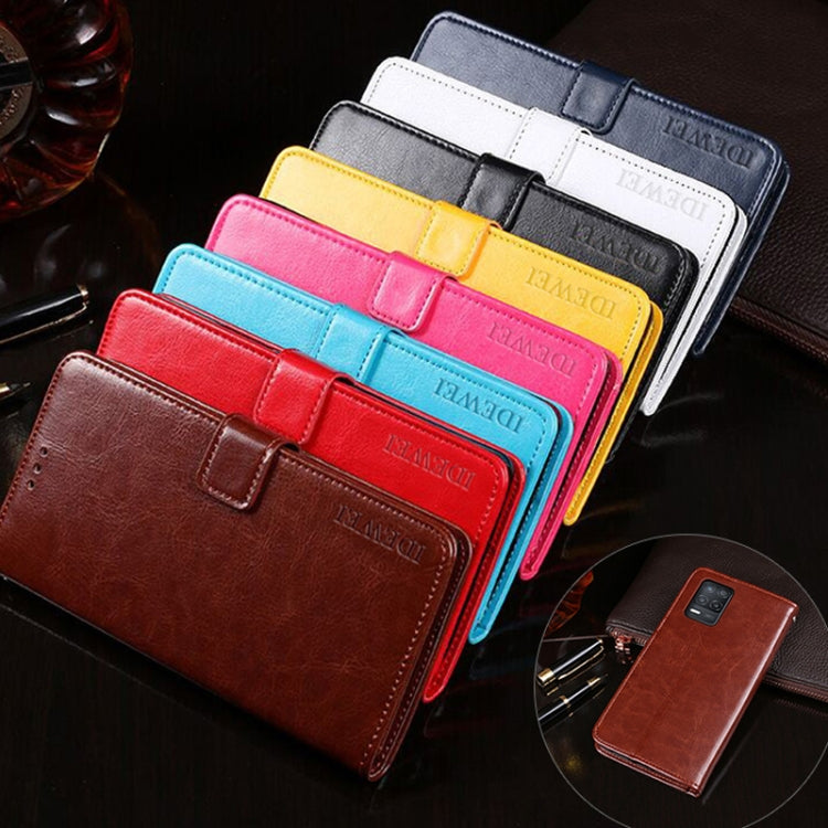 For OPPO Realme Narzo 30 5G idewei Crazy Horse Texture Horizontal Flip Leather Case with Holder & Card Slots & Wallet(Red)
