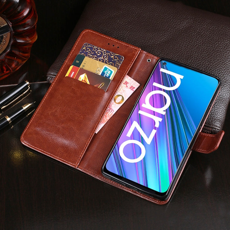 For OPPO Realme Narzo 30 5G idewei Crazy Horse Texture Horizontal Flip Leather Case with Holder & Card Slots & Wallet(White)