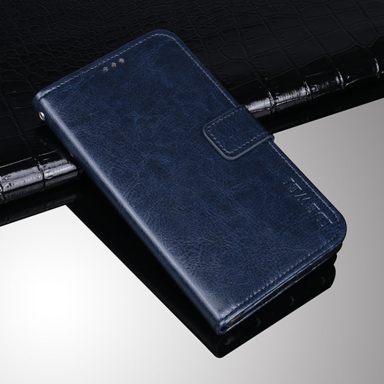 For Samsung Galaxy A82 5G idewei Crazy Horse Texture Horizontal Flip Leather Case with Holder & Card Slots & Wallet(Blue)
