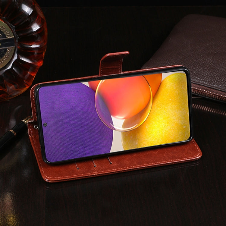 For Samsung Galaxy A82 5G idewei Crazy Horse Texture Horizontal Flip Leather Case with Holder & Card Slots & Wallet(Red)