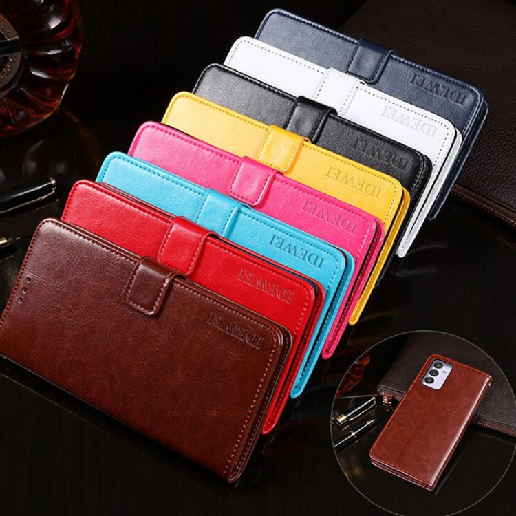 For Samsung Galaxy A82 5G idewei Crazy Horse Texture Horizontal Flip Leather Case with Holder & Card Slots & Wallet(Brown)
