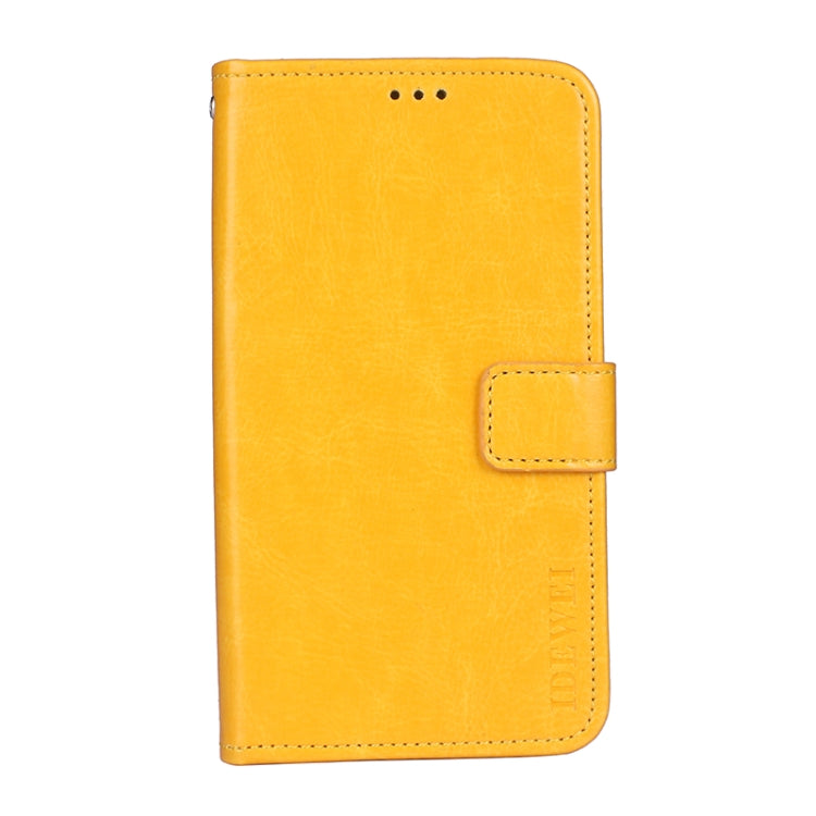 For Wiko Y62 idewei Crazy Horse Texture Horizontal Flip Leather Case with Holder & Card Slots & Wallet(Yellow)