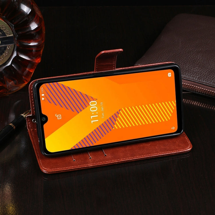 For Wiko Y62 idewei Crazy Horse Texture Horizontal Flip Leather Case with Holder & Card Slots & Wallet(Blue)