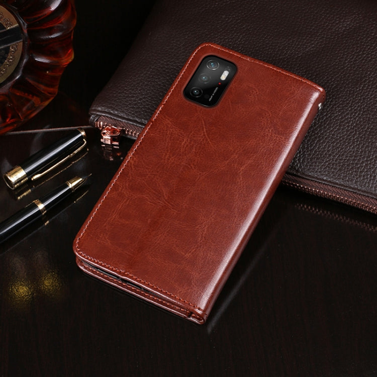 For Xiaomi Poco M3 Pro 5G idewei Crazy Horse Texture Horizontal Flip Leather Case with Holder & Card Slots & Wallet(Yellow)