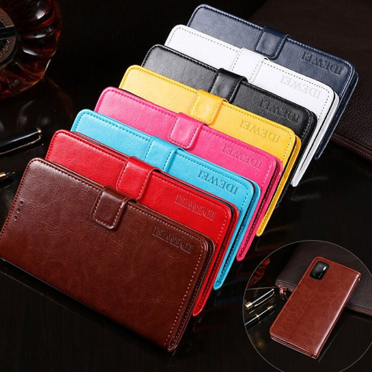 For Xiaomi Poco M3 Pro 5G idewei Crazy Horse Texture Horizontal Flip Leather Case with Holder & Card Slots & Wallet(Sky Blue)