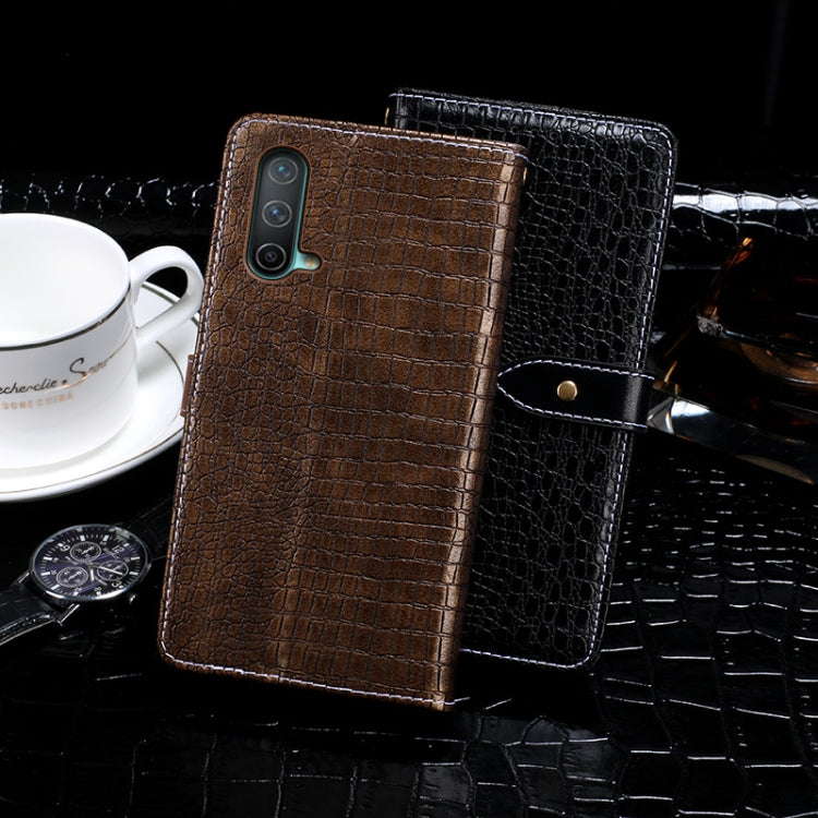 For OnePlus Nord CE 5G idewei Crocodile Texture Horizontal Flip Leather Case with Holder & Card Slots & Wallet(Dark Blue)