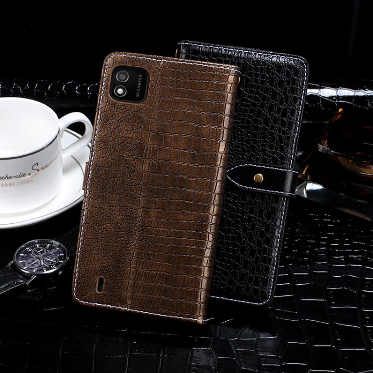 For Wiko Y62 idewei Crocodile Texture Horizontal Flip Leather Case with Holder & Card Slots & Wallet(Dark Blue)