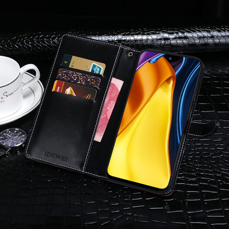 For Xiaomi Poco M3 Pro 5G idewei Crocodile Texture Horizontal Flip Leather Case with Holder & Card Slots & Wallet(Dark Blue)