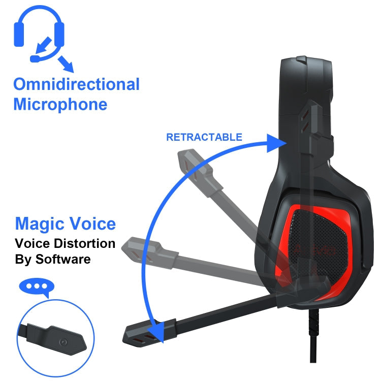 Anivia MH602 3.5mm Wired Gaming Headset with Microphone(Black Red)