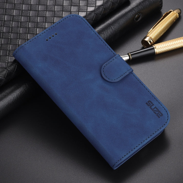 For iPhone 12 mini AZNS Skin Feel Calf Texture Horizontal Flip Leather Case with Card Slots & Holder & Wallet(Blue)
